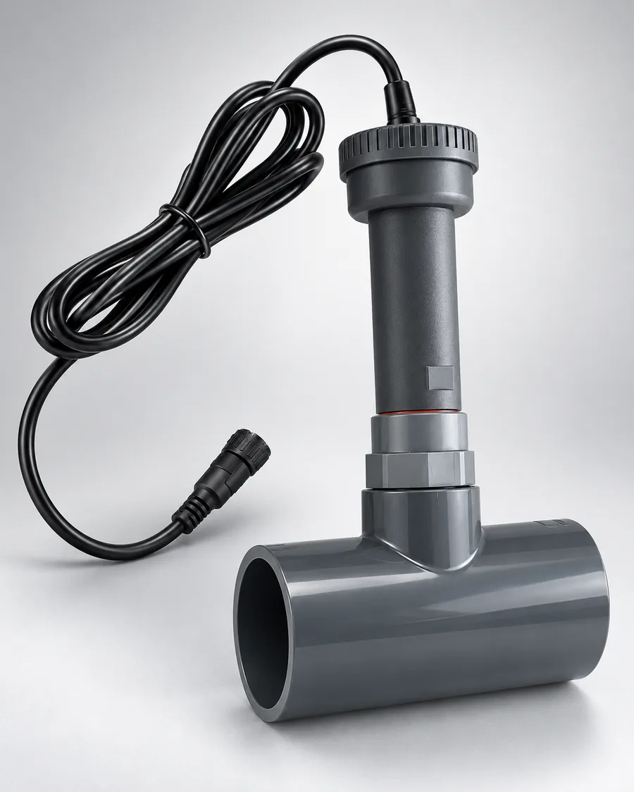 EVVO-Sense-Sonde in einem T-Stück für die Inline-Installation